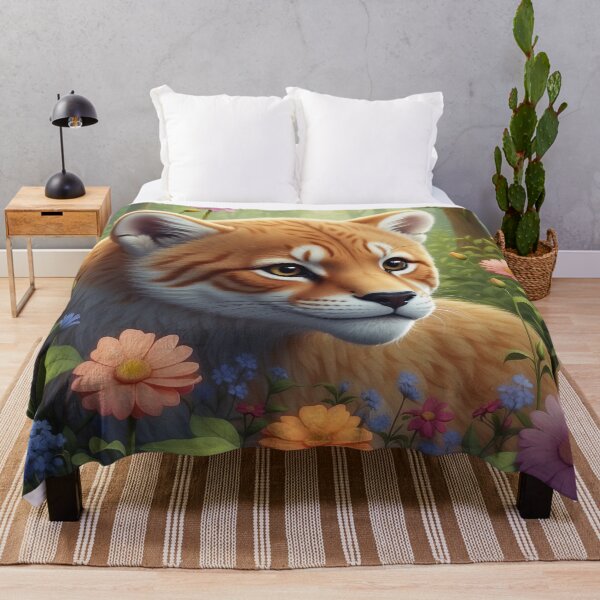 Item preview, Woodland Whispers - Majestic Feline Amongst Florals designed and sold by Nick Seidel.