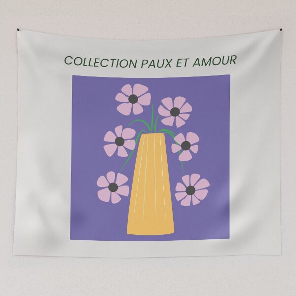 Item preview, Matisse inspired fllower wall art, home decor, purple flowers designed and sold by shreya ranjan.