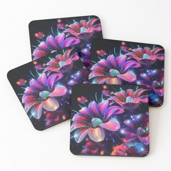 Aperçu de l'œuvre Fleur Fluorescente Éblouissante créée et vendue par Clock-Designer.