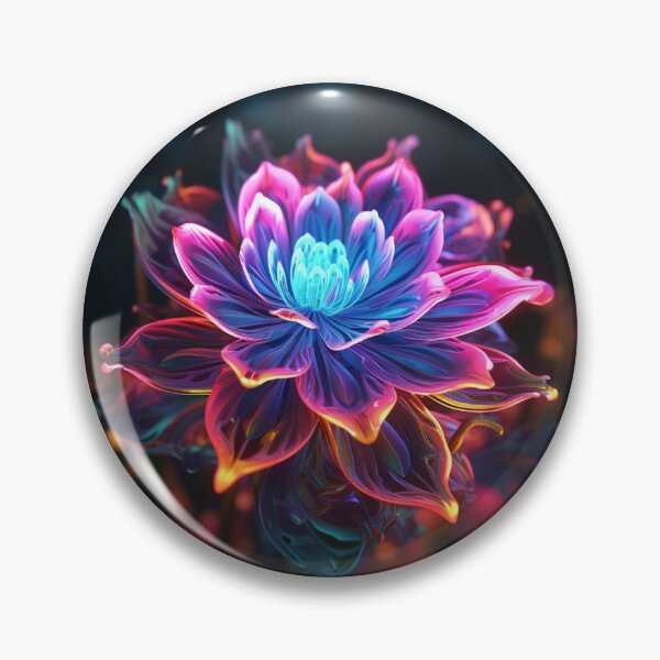 Aperçu de l'œuvre Fleur Néon Épanouissement créée et vendue par Clock-Designer.
