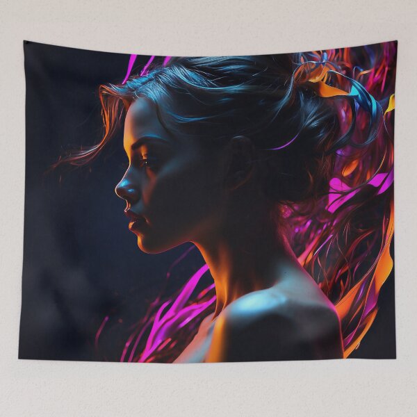 Item preview, Neon Contours - Ethereal Light Portrait designed and sold by Nick Seidel.