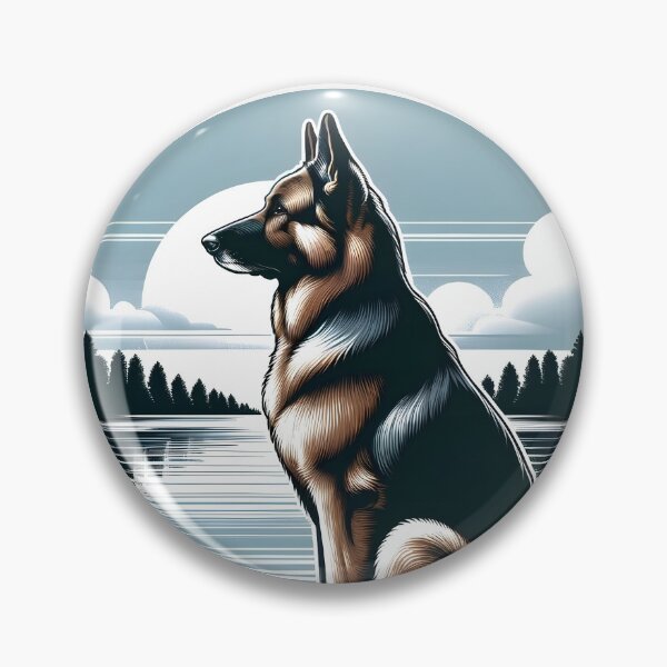 Artikelvorschau, Schäferhund Landschaft Natur See entworfen und verkauft von DesignMT.