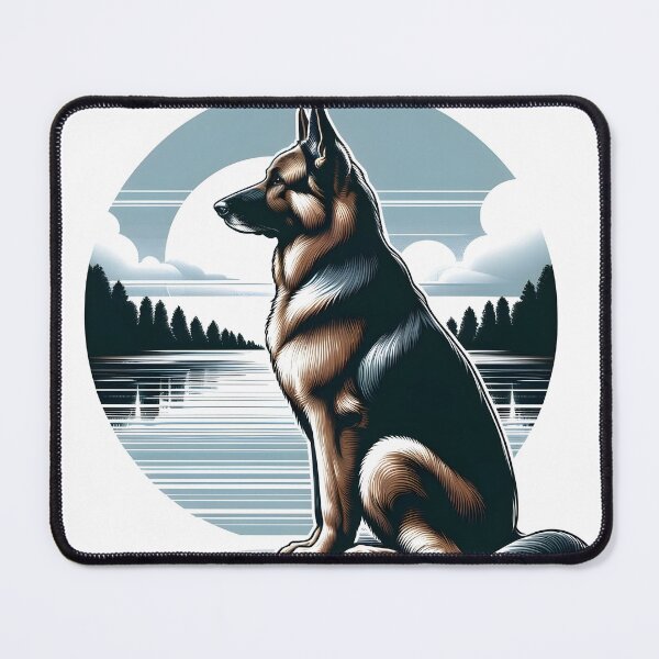 Item preview, German Shepherd Landscape Nature Lake designed and sold by DesignMT.