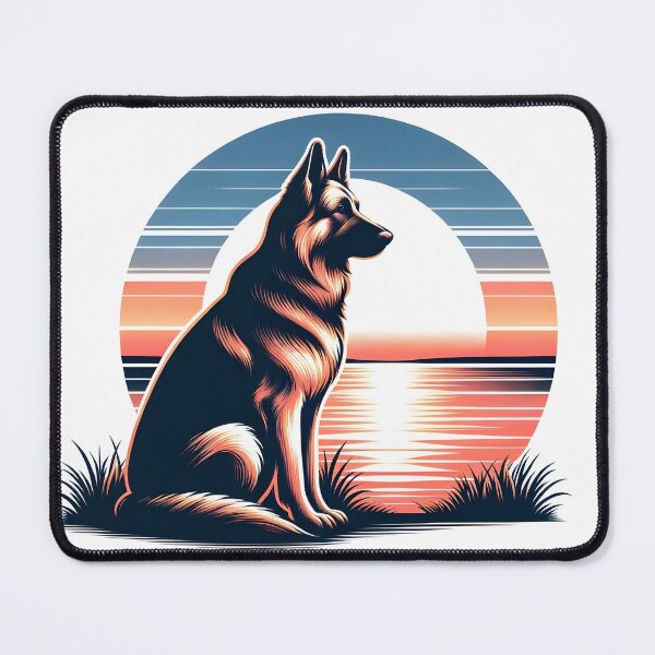 Item preview, German Shepherd Landscape Nature Lake Sunset designed and sold by DesignMT.