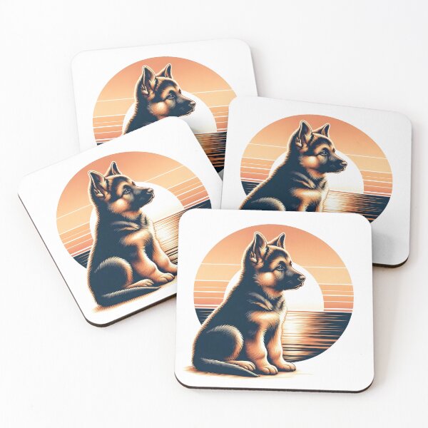 Item preview, German Shepherd Puppy Sunset designed and sold by DesignMT.
