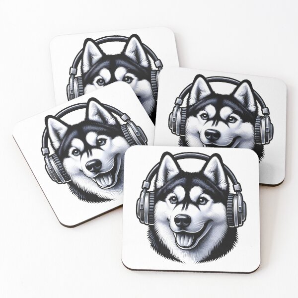 Item preview, Dog with Headphones -  Siberian Husky  designed and sold by Truck Stop One.