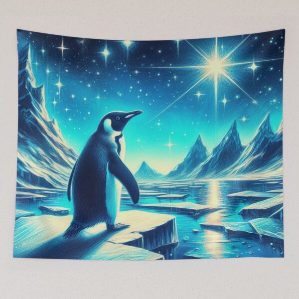 Item preview, Penguin watching the night sky designed and sold by SilverFrog.