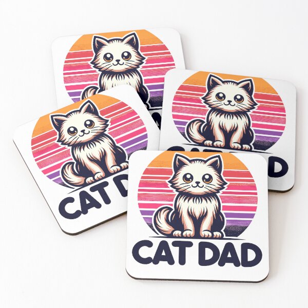 Item preview, Cat Dad Retro Feline Affection designed and sold by Quirky Shirts.