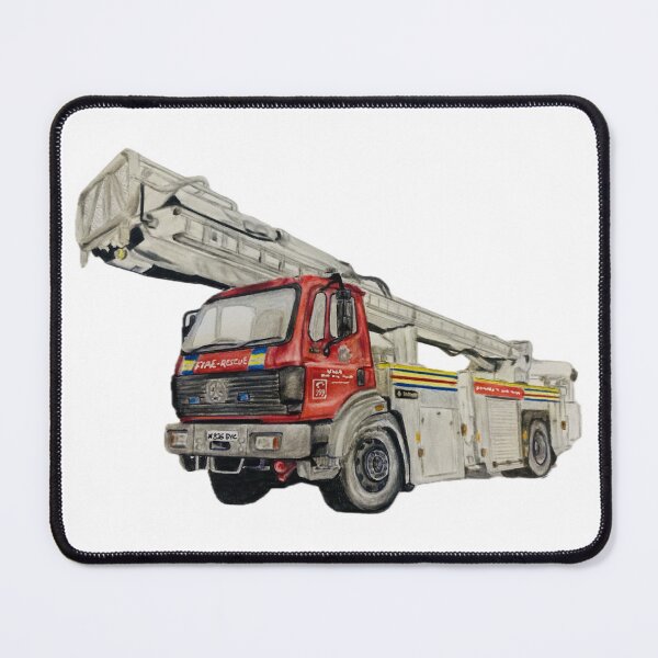 Item preview, Somerset Ariel fire engine cut out design designed and sold by Truck drawing art.