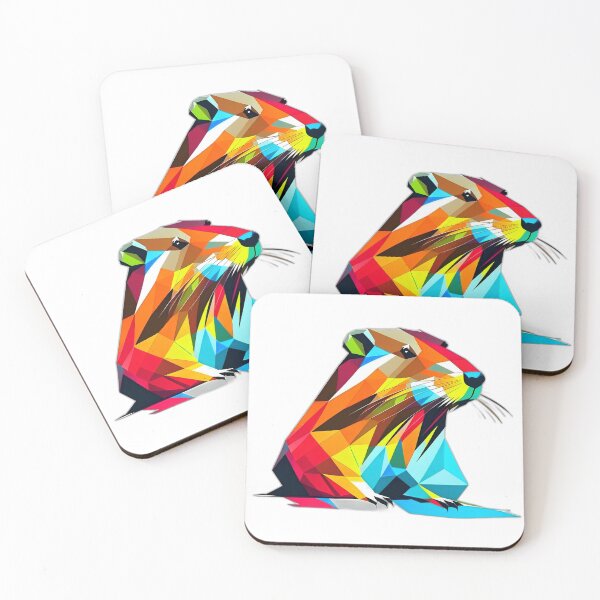 Item preview, Colourful Curious Beaver Geometric Shaped Artwork designed and sold by Geonimalia.