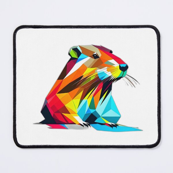 Item preview, Colourful Curious Beaver Geometric Shaped Artwork designed and sold by Geonimalia.