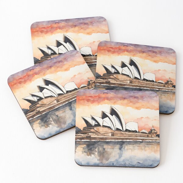 Item preview, Sydney Opera House: Watercolor Sunset in Australia designed and sold by LSVart.