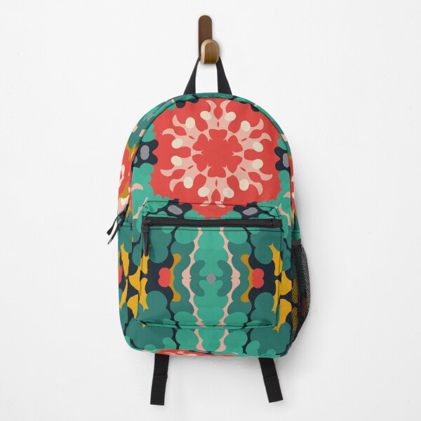 Item preview, Retro Mandala Flower Red Blue and Yellow designed and sold by WormholeOrbital.