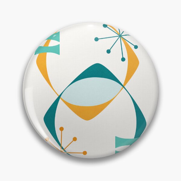 Item preview, Retro Mid Century Atomic Space Age 24 Teal, Aqua, Orange designed and sold by trdstudio.