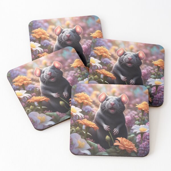 Item preview, Black Rat In Flowers designed and sold by Gabriela McDaniel.