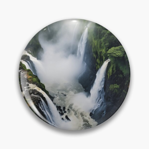 Item preview, Misty forest with waterfalls in fog long exposure - Landscape photography designed and sold by TheArtistOf2022.