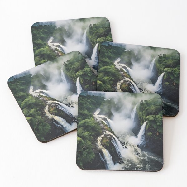 Item preview, Misty forest with waterfalls in fog long exposure - Landscape photography designed and sold by TheArtistOf2022.