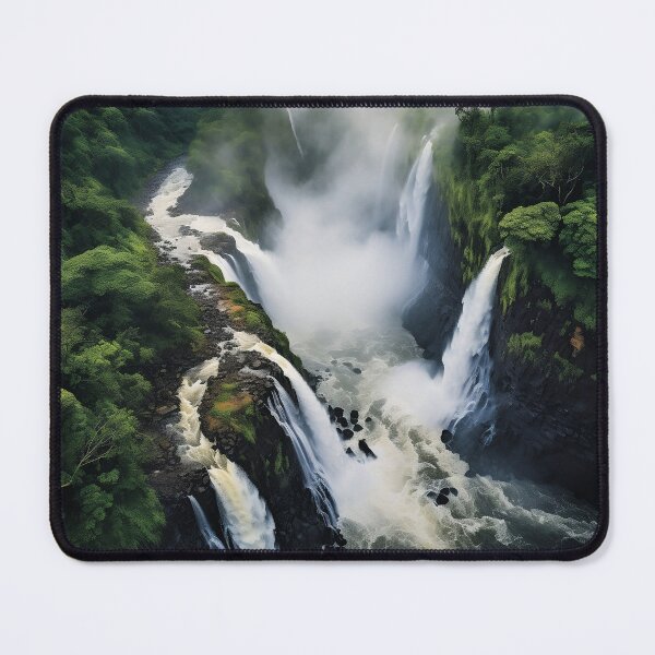 Item preview, Misty forest with waterfalls in fog long exposure - Landscape photography designed and sold by TheArtistOf2022.