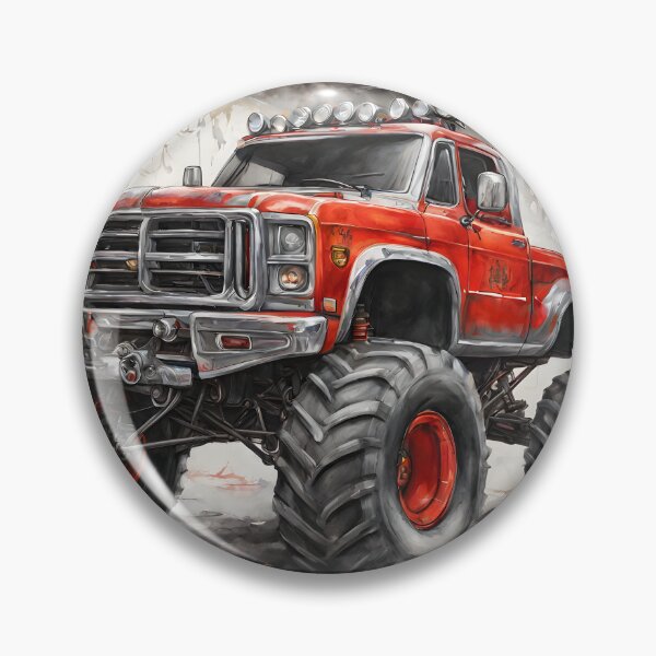 Item preview, Urban Roar: Grey and Red Monster Truck Artistry designed and sold by LSVart.