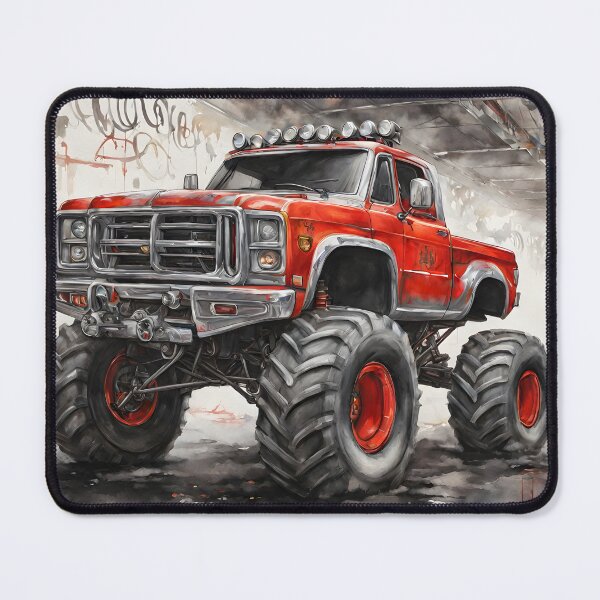 Item preview, Urban Roar: Grey and Red Monster Truck Artistry designed and sold by LSVart.