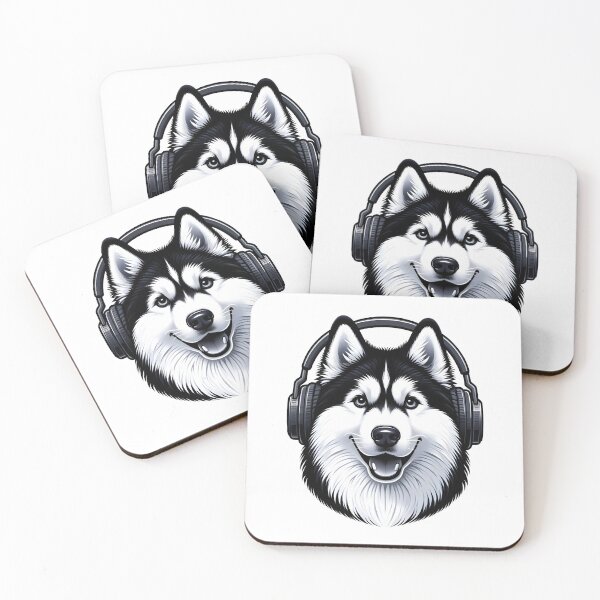 Item preview, Dog with Headphones -  Siberian Husky  designed and sold by Truck Stop One.