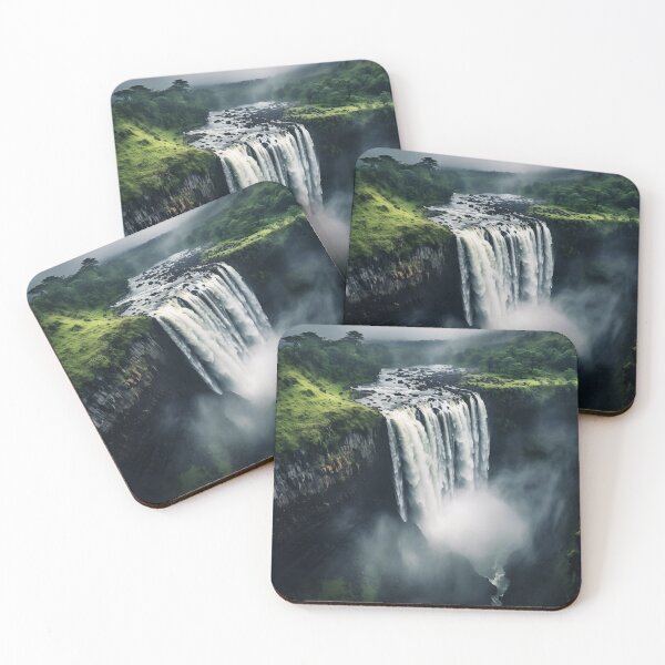 Item preview, Misty forest with waterfalls in fog long exposure - Landscape photography designed and sold by TheArtistOf2022.