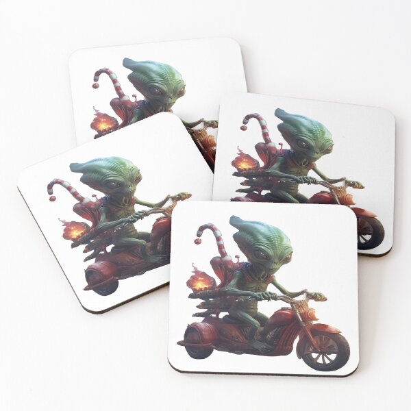 Item preview, Invasion of Joy: Alien on a Holiday Motorcycle designed and sold by EstiloPrint.