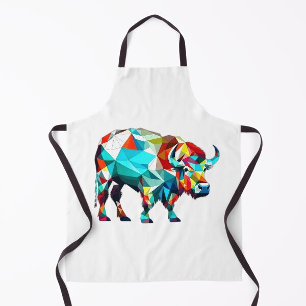 Item preview, Colourful Powerful Bison Geometric Shaped Artwork designed and sold by Geonimalia.