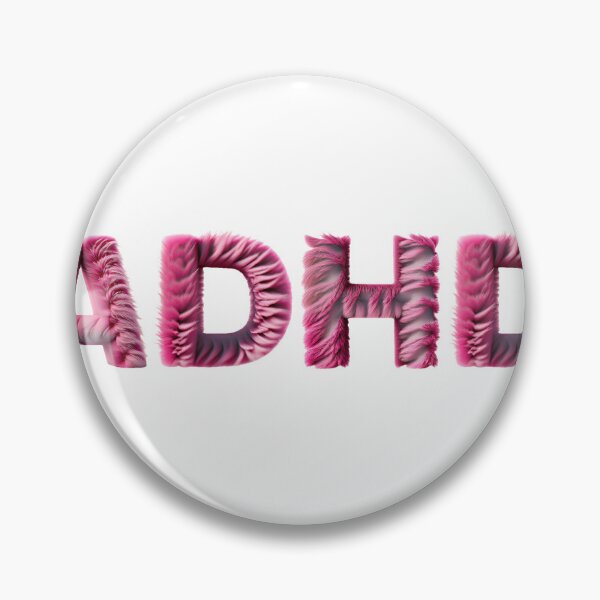 Item preview, The inscription "ADHD" on a black background - pink fur, cozy and funny graphics. designed and sold by My-fake-places.