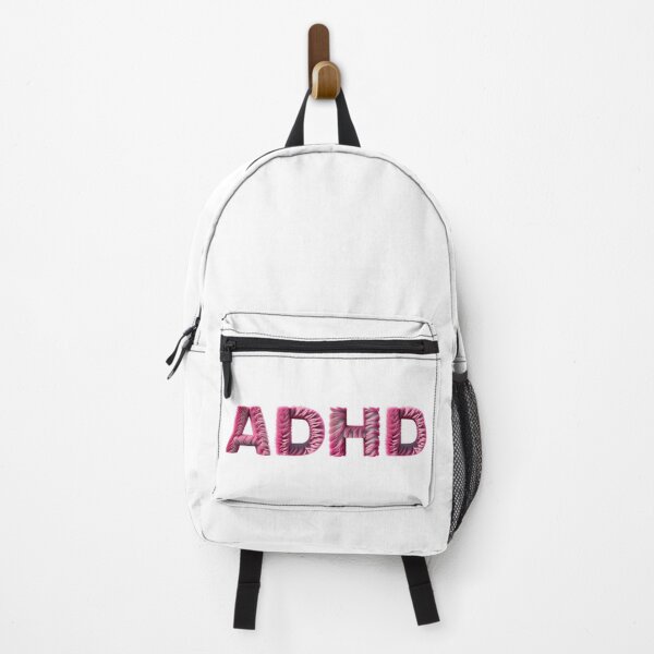 Item preview, The inscription "ADHD" on a black background - pink fur, cozy and funny graphics. designed and sold by My-fake-places.
