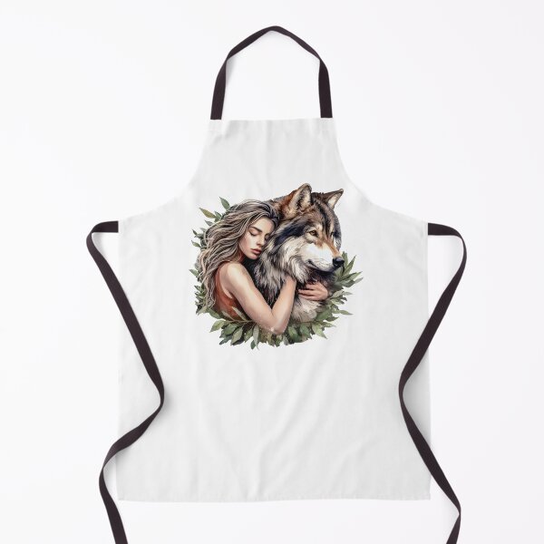 Item preview, Animal, Woman Hugging a Wolf, Wolf art, Animal caring, Cute Wolf, Wild wolf, wolves designed and sold by SideKickCreates.