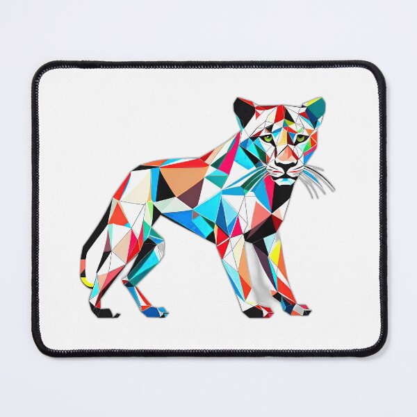 Item preview, Colourful Gazing Puma Geometric Shaped Artwork designed and sold by Geonimalia.