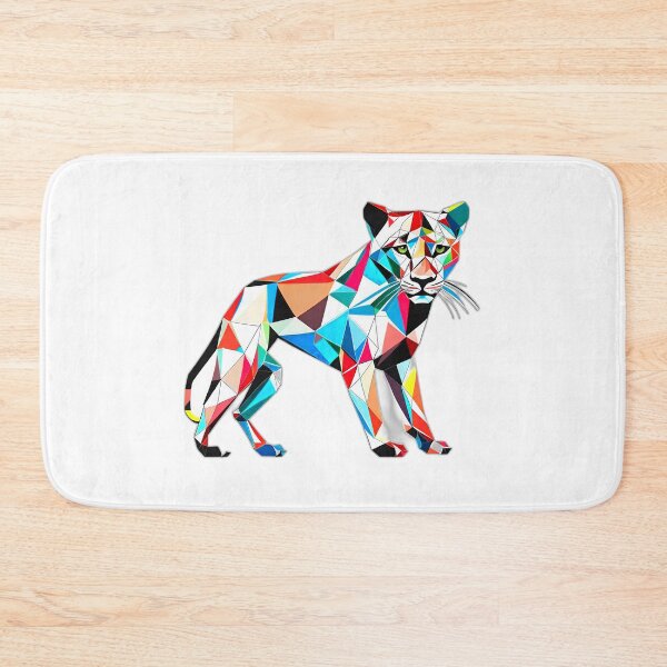 Item preview, Colourful Gazing Puma Geometric Shaped Artwork designed and sold by Geonimalia.