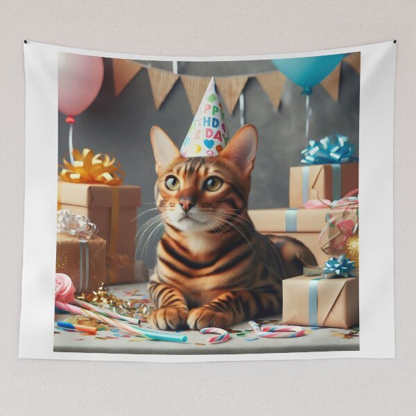 Item preview, Bengal Cat Birthday  designed and sold by fatbanana.