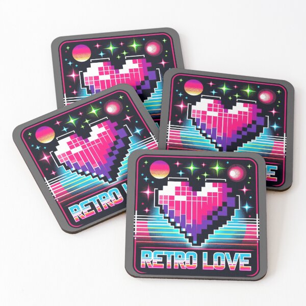Item preview, Retro Love Neon Heart Pixel Art | 80s Synthwave  designed and sold by Hibiskusmond.