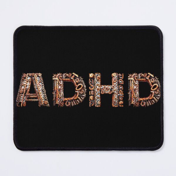 Item preview, The ADHD inscription made of rusty metal parts. designed and sold by My-fake-places.