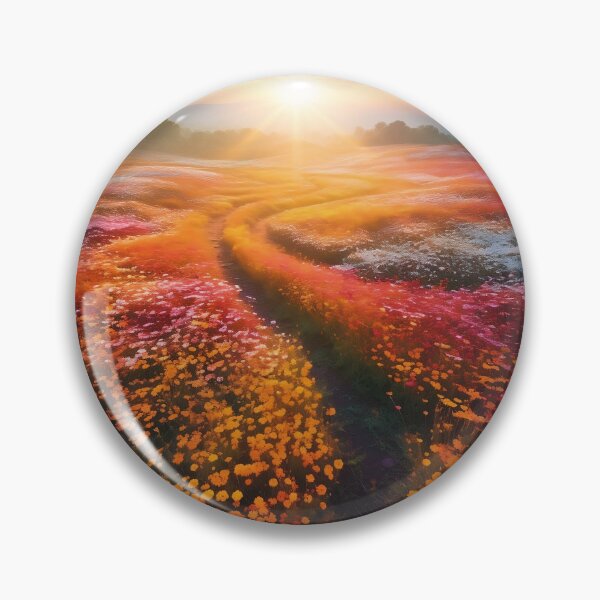 Item preview, Misty fields of flowers at sunset long exposure - Landscape photography designed and sold by TheArtistOf2022.