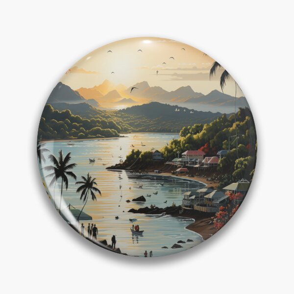 Artikelvorschau, Tropisches Abendrot und ruhiges Meer entworfen und verkauft von Clock-Designer.