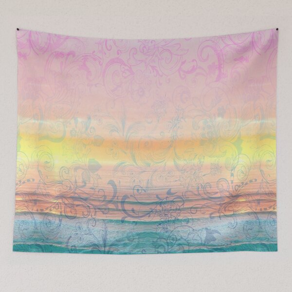 Item preview, Floral Sunset Beach Wall Tapestry designed and sold by 86248Diamond.