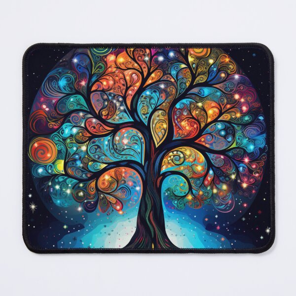Aperçu de l'œuvre Arbre de Vie Cosmique Coloré créée et vendue par Clock-Designer.