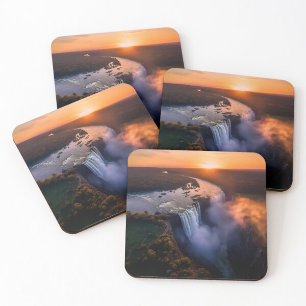 Item preview, Misty forest with waterfalls at sunset long exposure - Landscape photography designed and sold by TheArtistOf2022.