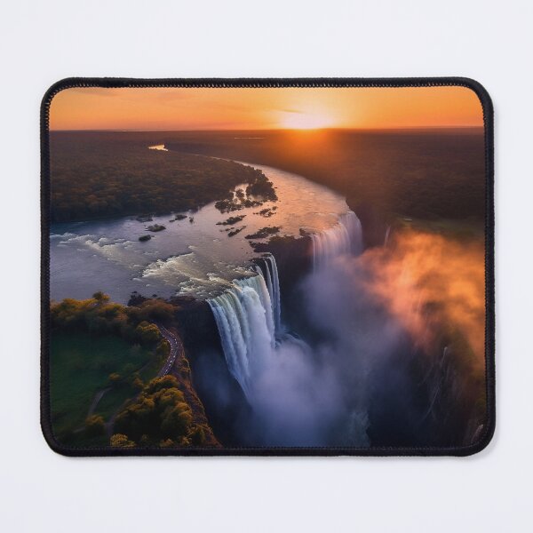 Item preview, Misty forest with waterfalls at sunset long exposure - Landscape photography designed and sold by TheArtistOf2022.