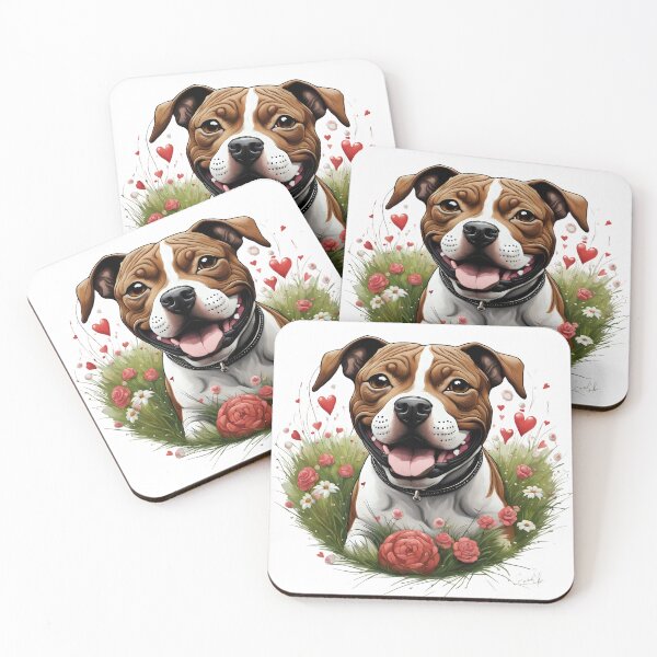 Aperçu de l'œuvre Mignon et ludique Staffordshire Bull Terrier créée et vendue par Kaleddis.