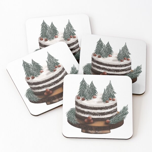 Item preview, Cake with berries and Christmas trees designed and sold by Maria Monid.
