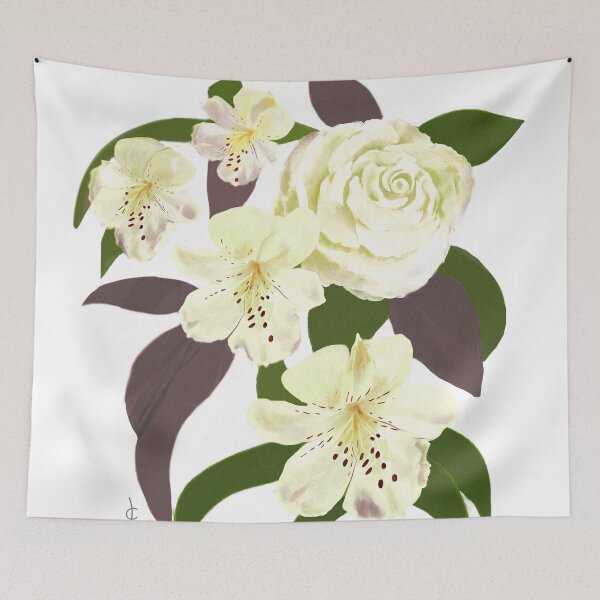 Item preview,  Alstroemeria and rose, digital watercolour painting for charity designed and sold by JayTCee.
