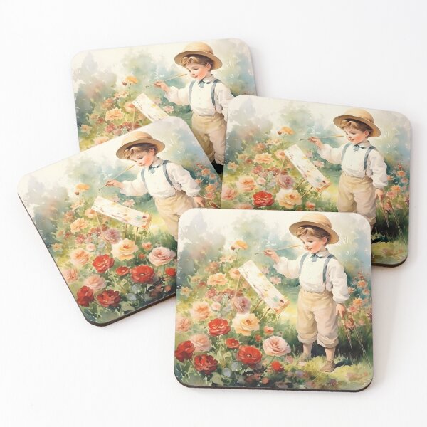Item preview, little kid draw a picture in flower garden  designed and sold by carlton tld.