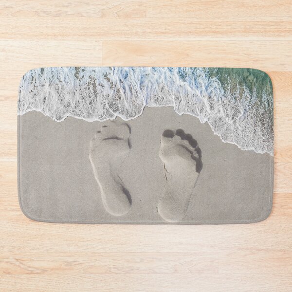 Item preview, Seaside Serenity: Footprints Beach Bath Mat Beach themed decorations designed and sold by Scenic.