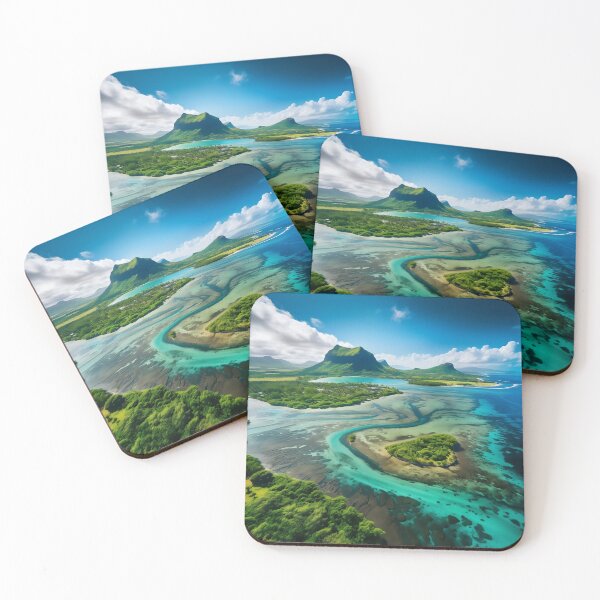 Item preview, Tropical islands with palm trees drone photo - Landscape photography designed and sold by TheArtistOf2022.