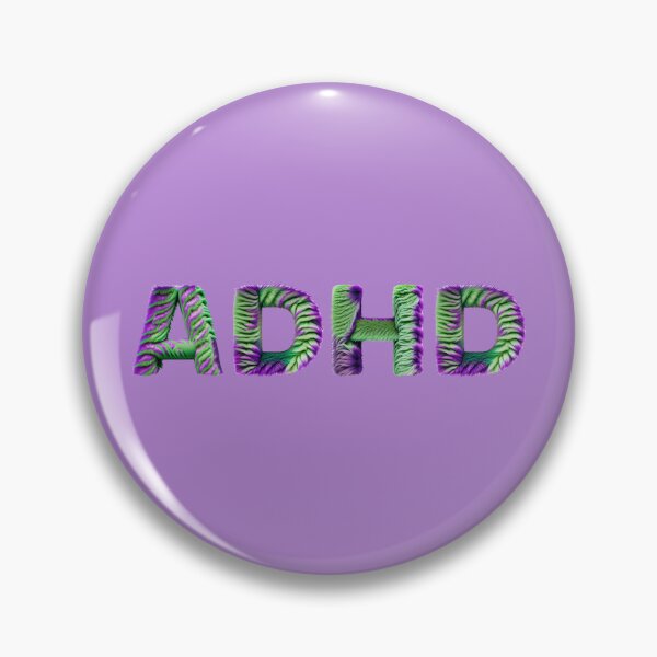 Item preview, The inscription "ADHD" on a black background- green and purple fur, cozy and funny graphics. designed and sold by My-fake-places.