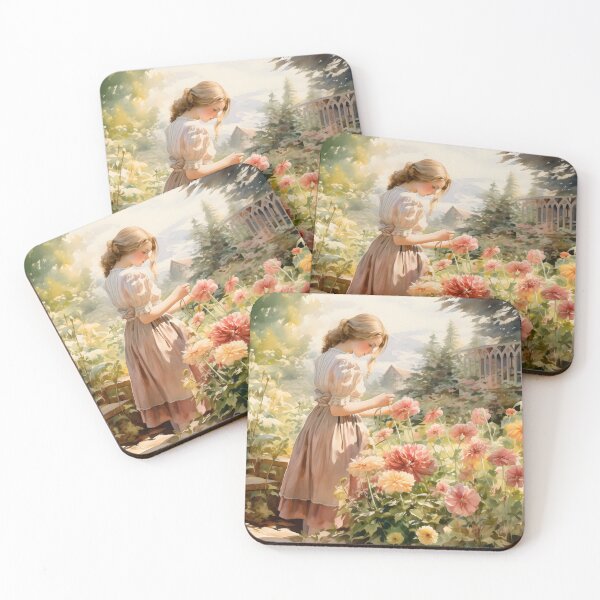 Item preview, girl admiring flower  designed and sold by carlton tld.